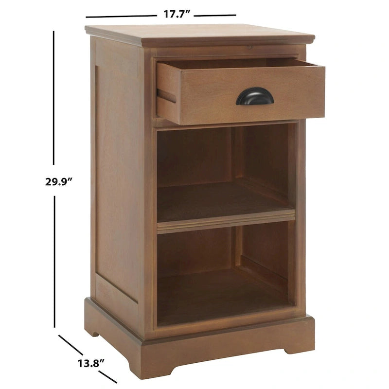 SAFAVIEH Clemie Grey Storage Side Table - 17.7 x 13.8 x 29.9 - 18Wx14Dx30H