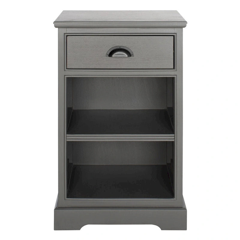 SAFAVIEH Clemie Grey Storage Side Table - 17.7 x 13.8 x 29.9 - 18Wx14Dx30H