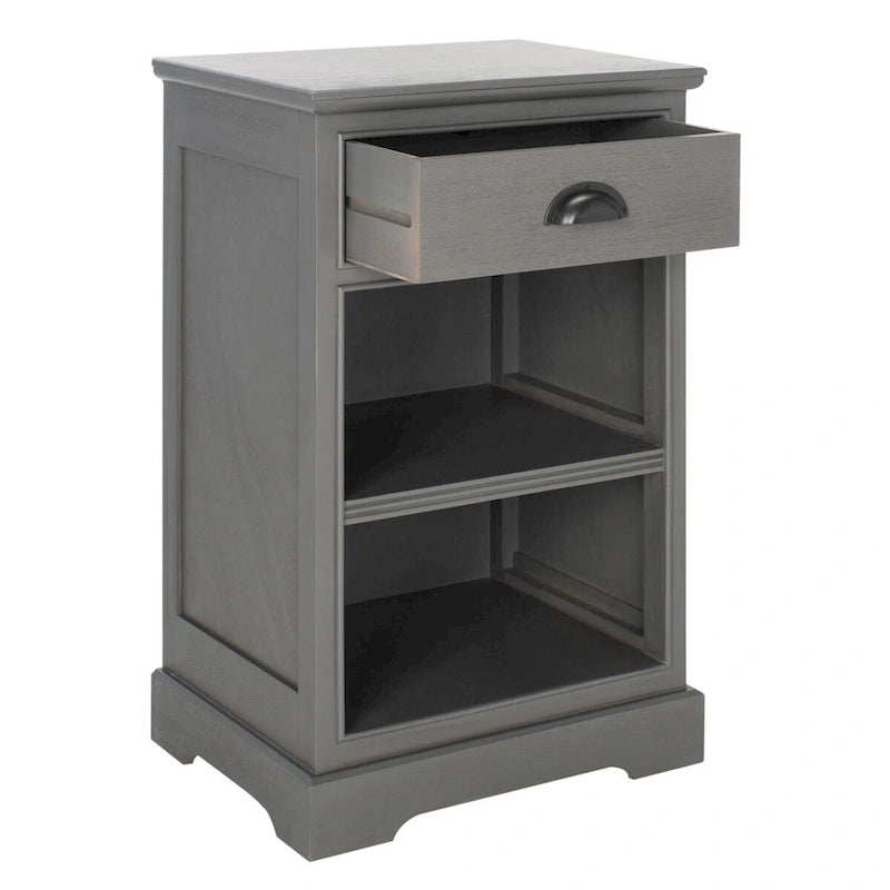 SAFAVIEH Clemie Grey Storage Side Table - 17.7 x 13.8 x 29.9 - 18Wx14Dx30H