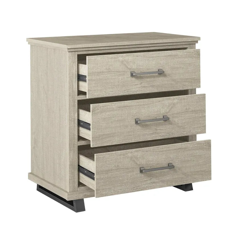 Farmhouse 4-Piece Bedroom Set - 2 Nightstand, 1 Chest and 1 Dresser