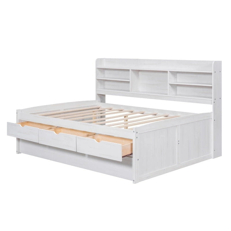 Full Size Wooden Captain Bed