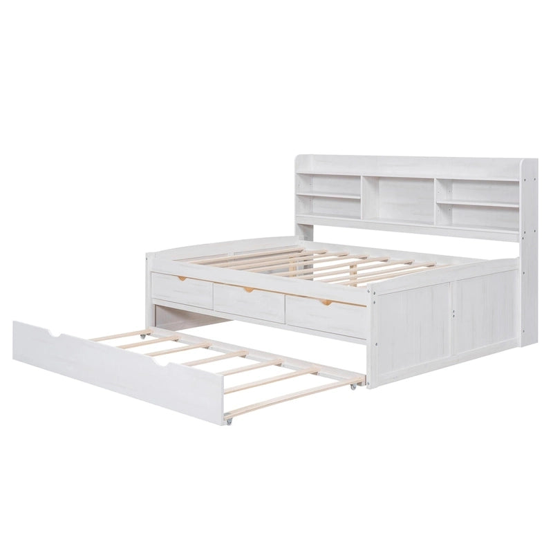 Full Size Wooden Captain Bed