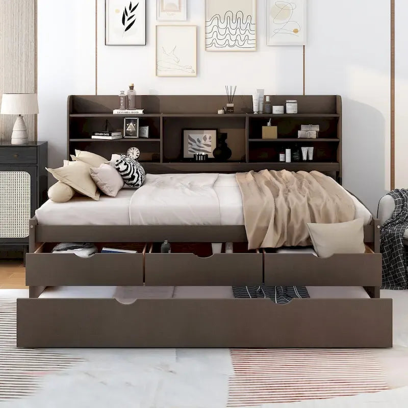 Full Size Wooden Captain Bed