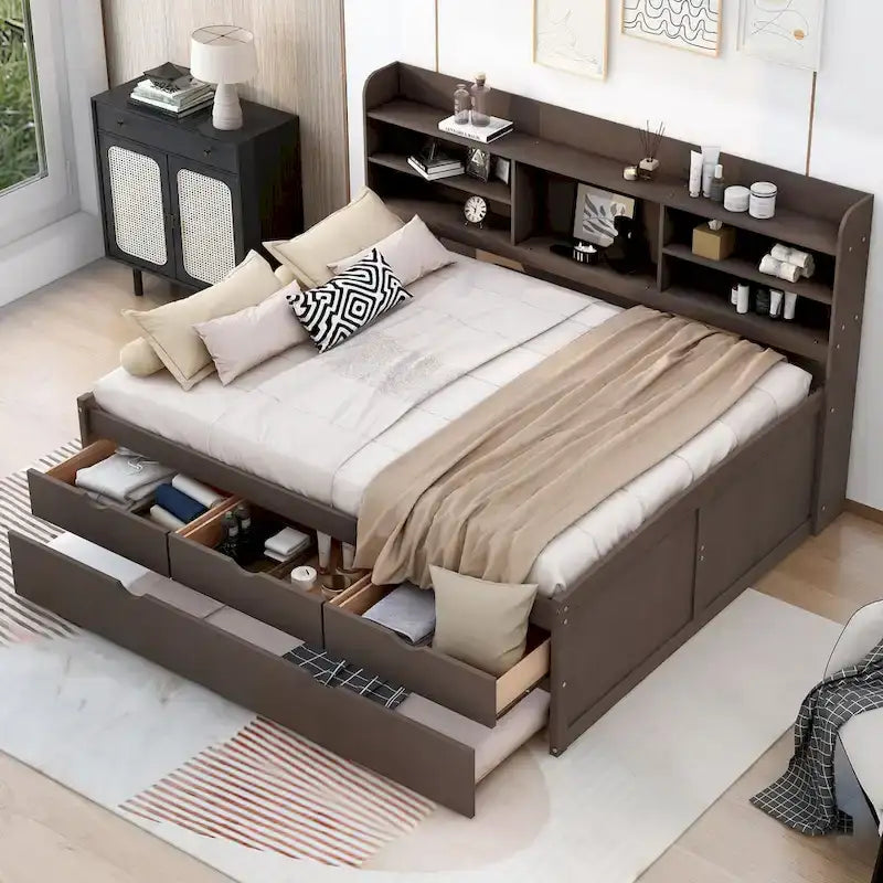 Full Size Wooden Captain Bed