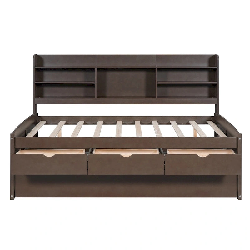 Full Size Wooden Captain Bed