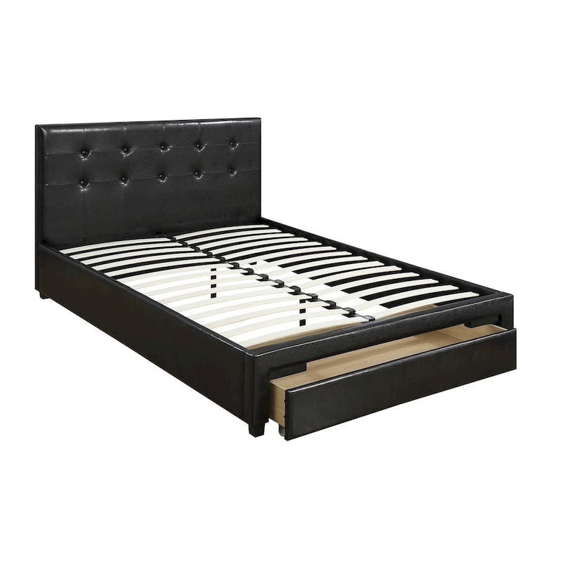 Queen Size Storage Under Bed,Bed Faux Leather upholstered