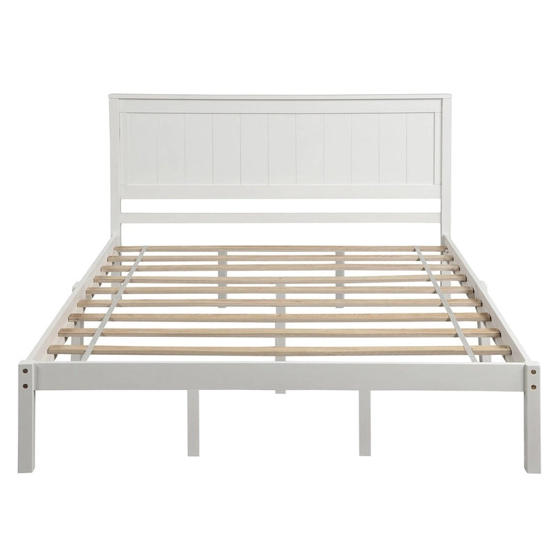 Platform Bed Frame with Headboard Wood Slat Support
