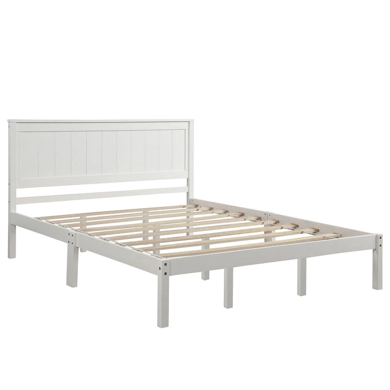 Platform Bed Frame with Headboard Wood Slat Support