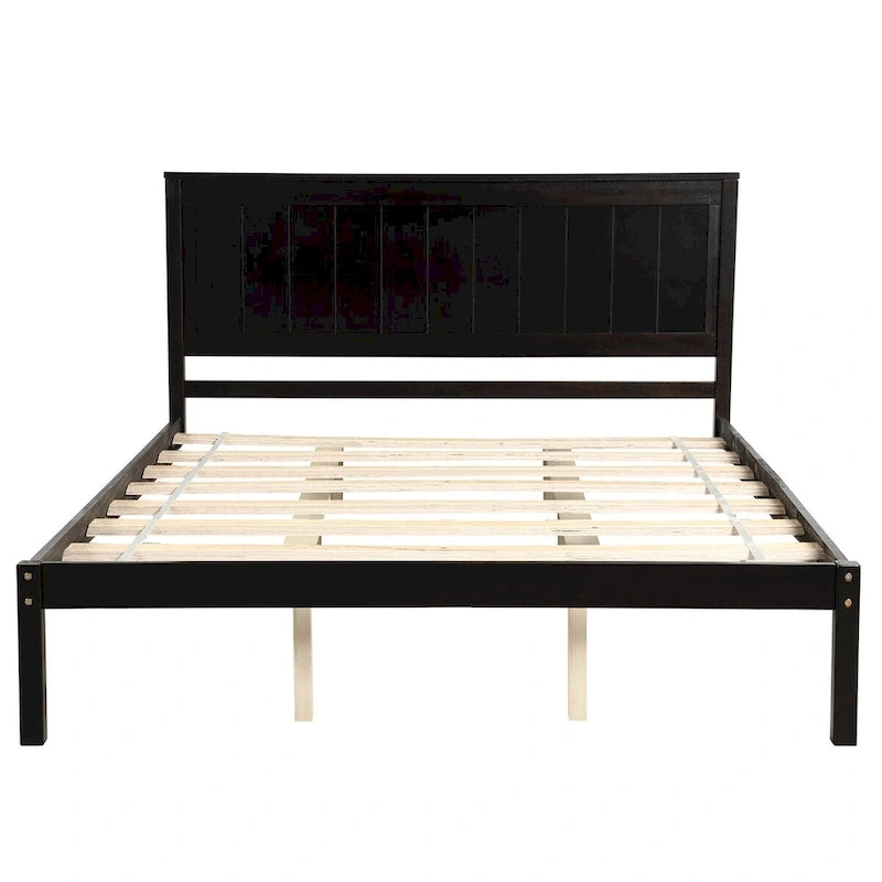 Platform Bed Frame with Headboard Wood Slat Support