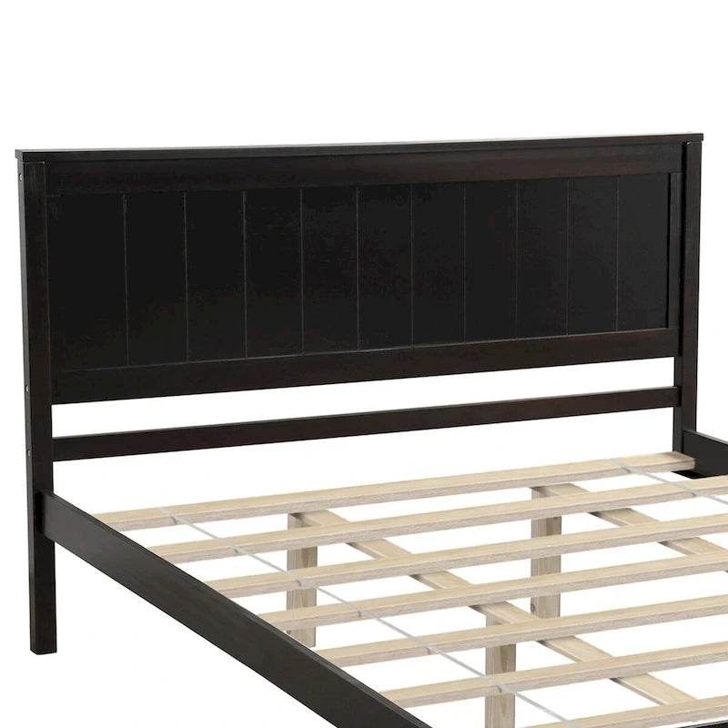 Platform Bed Frame with Headboard Wood Slat Support