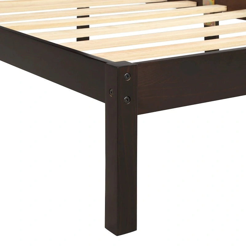 Platform Bed Frame with Headboard Wood Slat Support