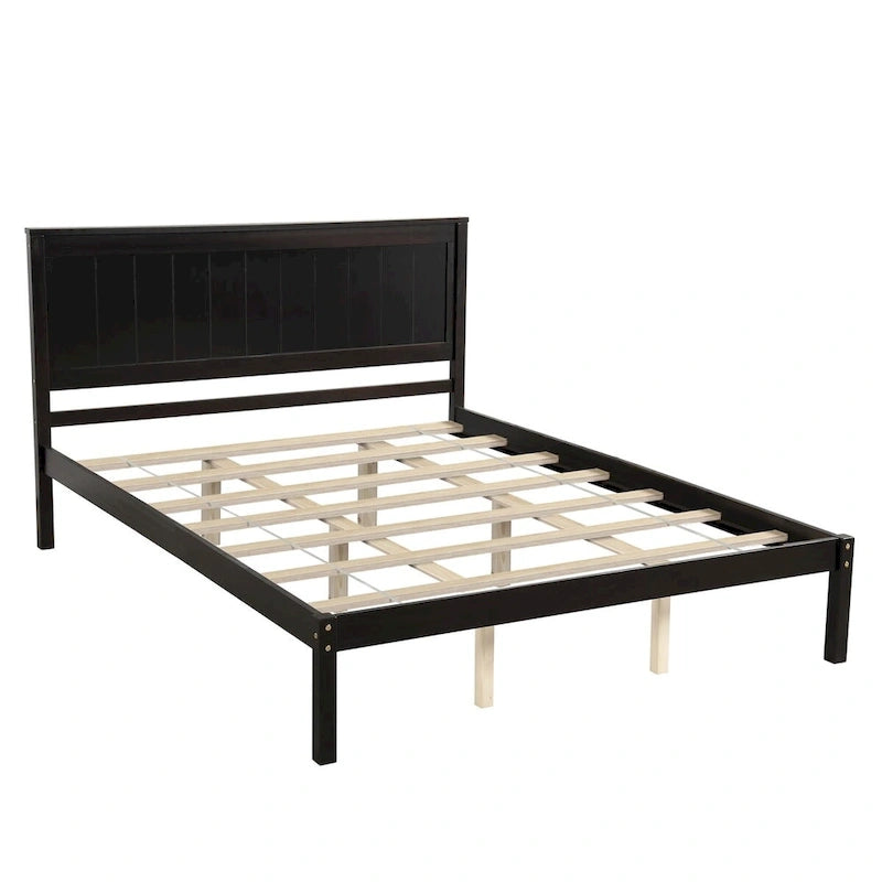 Platform Bed Frame with Headboard Wood Slat Support