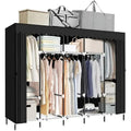 Black Portable Closets for Hanging Clothes - 82D x 17.7W x 69H