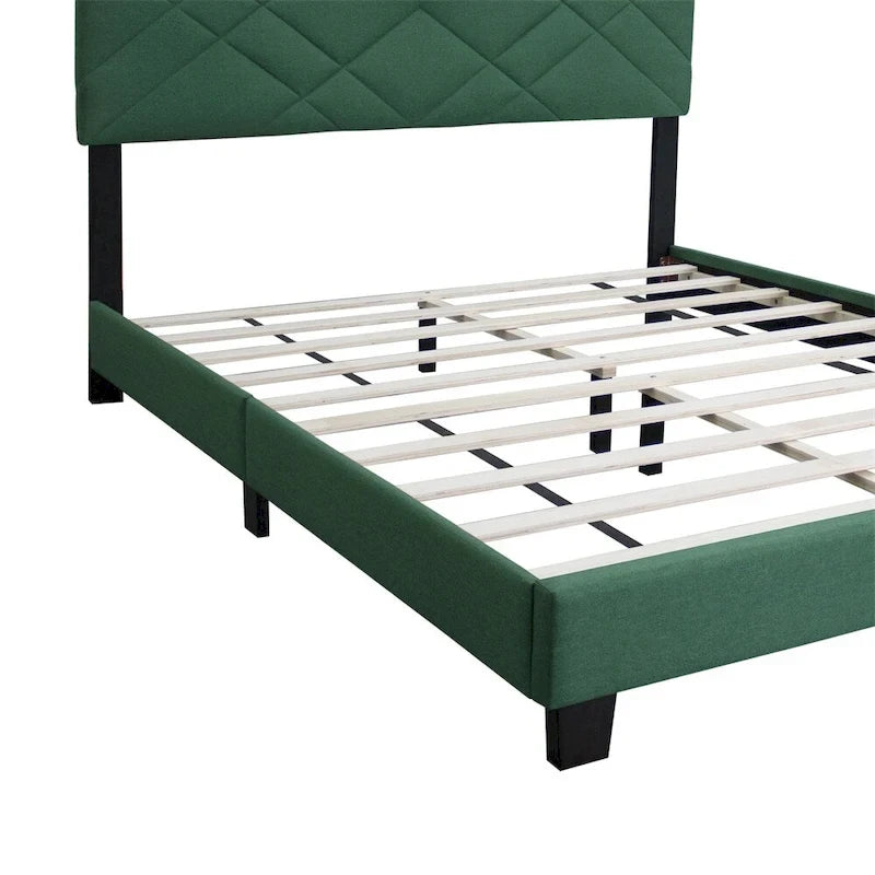 Queen Size Bed Frame with Adjustable Headboard, No Box Sping Require
