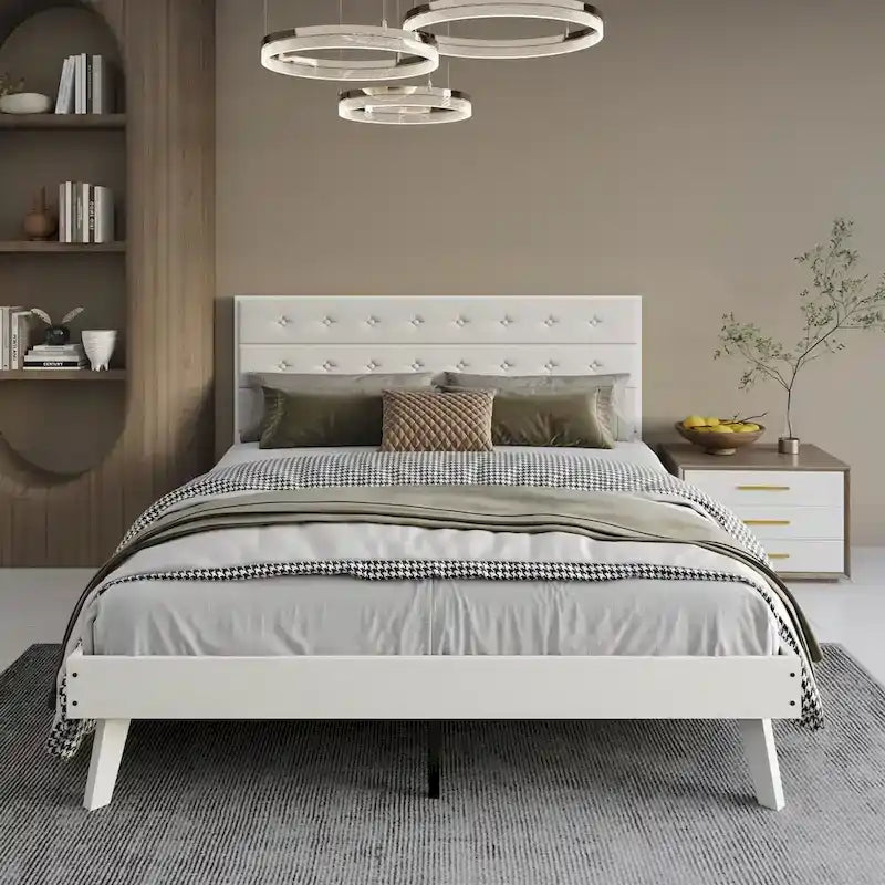 CraftPorch Mid-Century Wooden Platform Bed