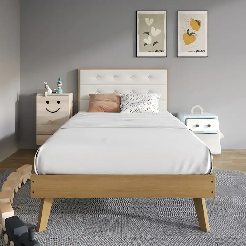 CraftPorch Mid-Century Wooden Platform Bed