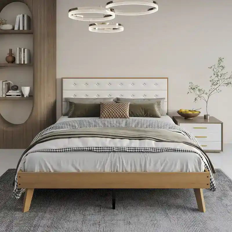 CraftPorch Mid-Century Wooden Platform Bed