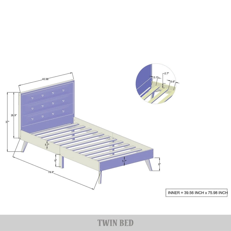 CraftPorch Mid-Century Wooden Platform Bed