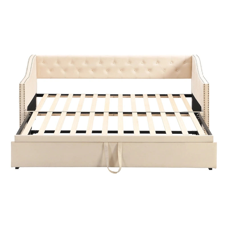 Twin Size Upholstered daybed with Pop Up Trundle