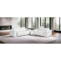 HomeRoots Two Piece Indoor White Italian Leather Five Person Seating Set