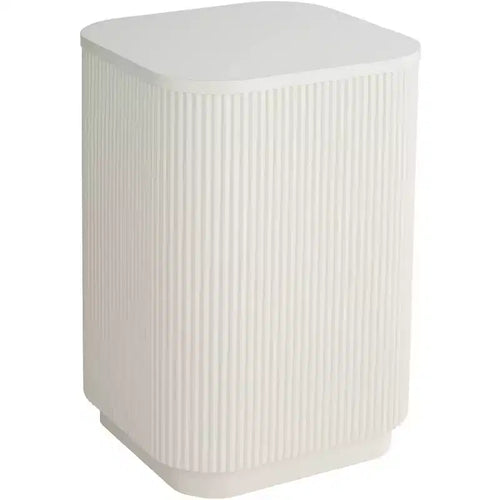 Studio 55D Murphy 16 Wide Modern White Pleated Side Table