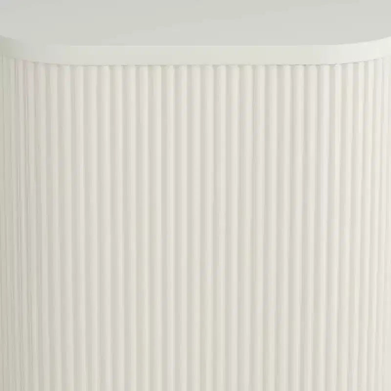 Table d'appoint plissée moderne blanche de 16 po de large