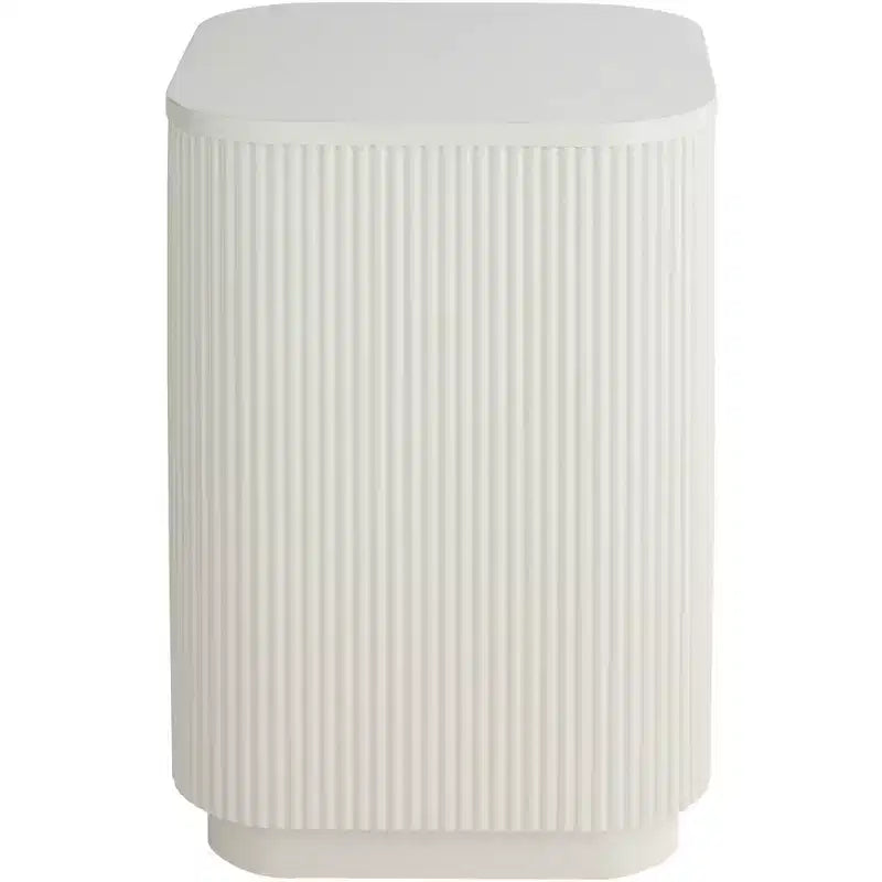 Table d'appoint plissée moderne blanche de 16 po de large