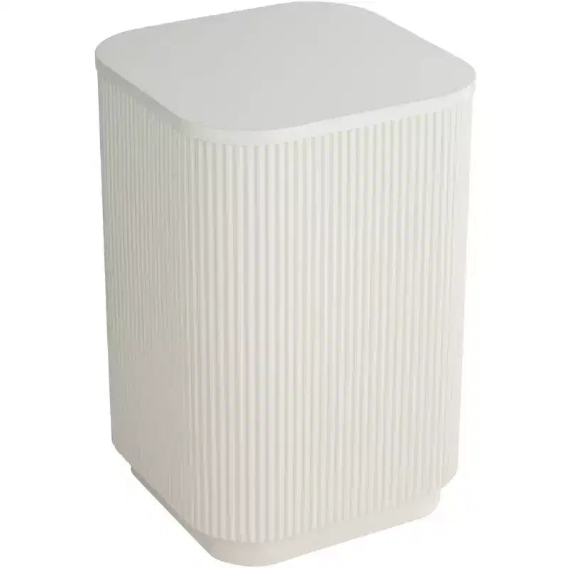 Table d'appoint plissée moderne blanche de 16 po de large