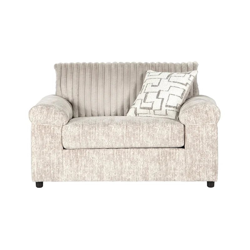 Roundhill Furniture Nason Wide Wale Corduroy Sectional Sofa Chaise with Armchair