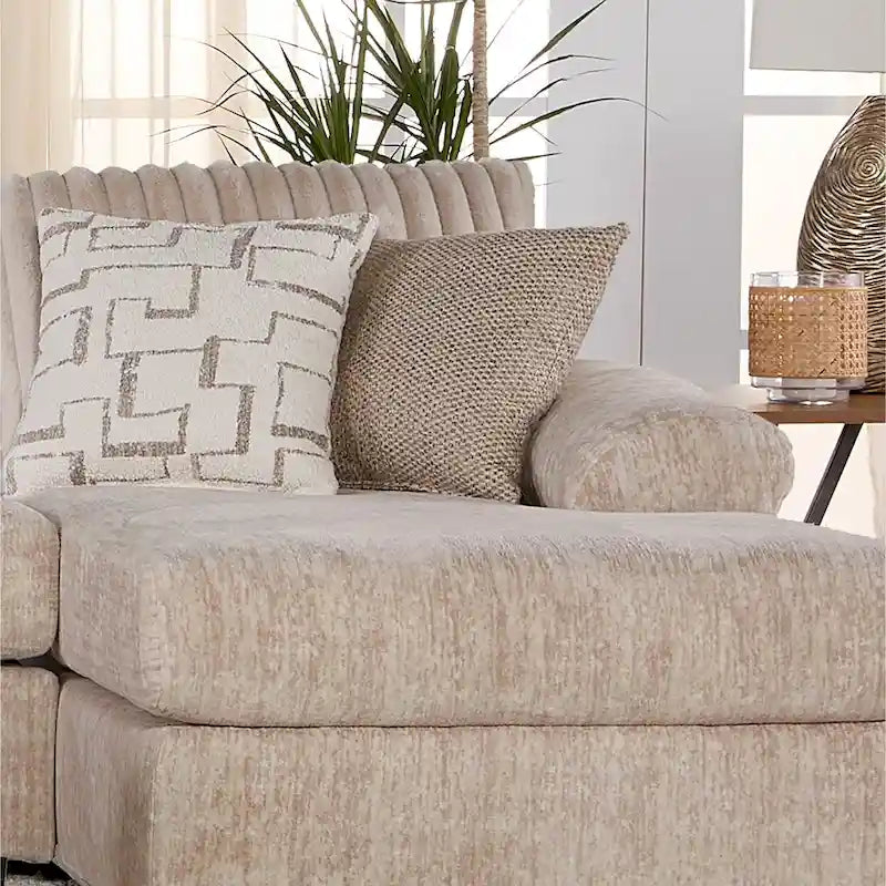 Roundhill Furniture Nason Wide Wale Corduroy Sectional Sofa Chaise with Armchair