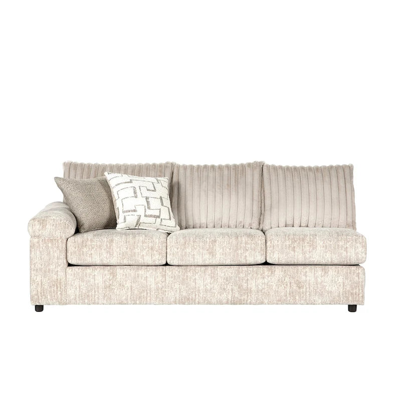 Roundhill Furniture Nason Wide Wale Corduroy Sectional Sofa Chaise with Armchair
