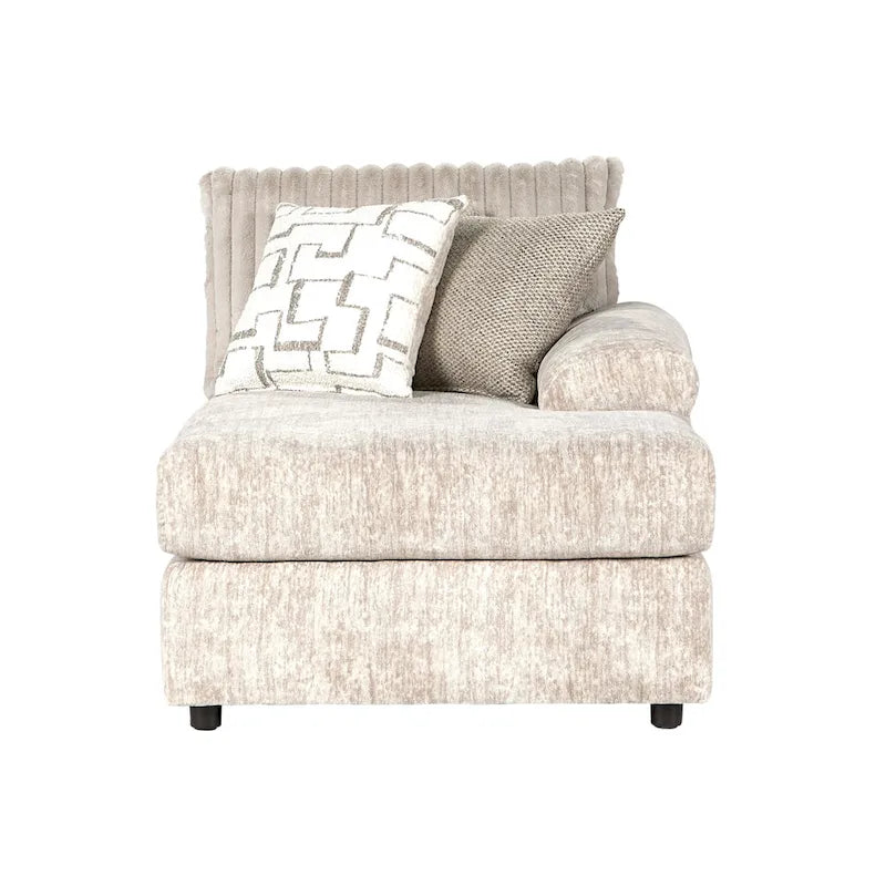 Roundhill Furniture Nason Wide Wale Corduroy Sectional Sofa Chaise with Armchair