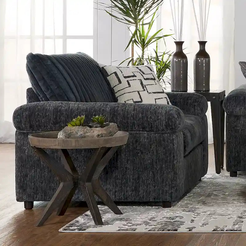 Roundhill Furniture Nason Wide Wale Corduroy Sectional Sofa Chaise with Armchair