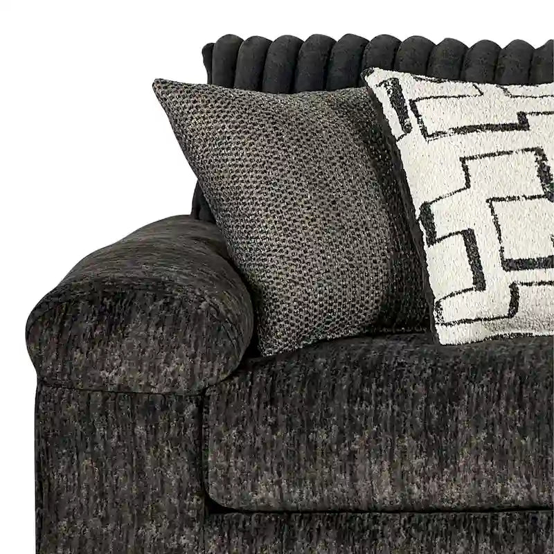 Roundhill Furniture Nason Wide Wale Corduroy Sectional Sofa Chaise with Armchair