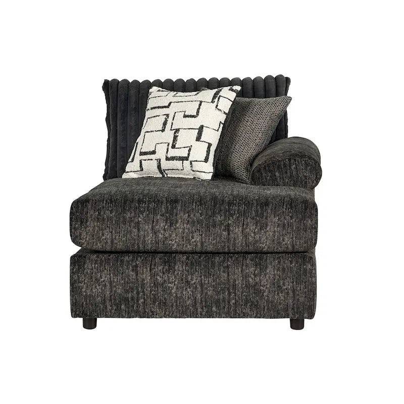 Roundhill Furniture Nason Wide Wale Corduroy Sectional Sofa Chaise with Armchair