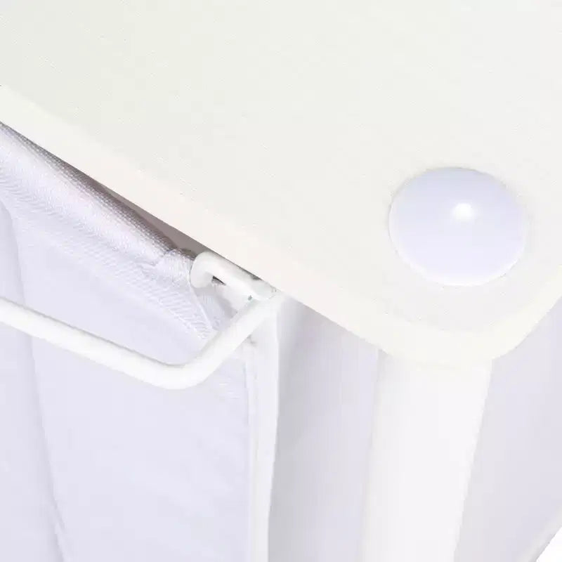 Centre de lavage 3 sacs, étagères en mélaminé lisse, cadre en acier robuste