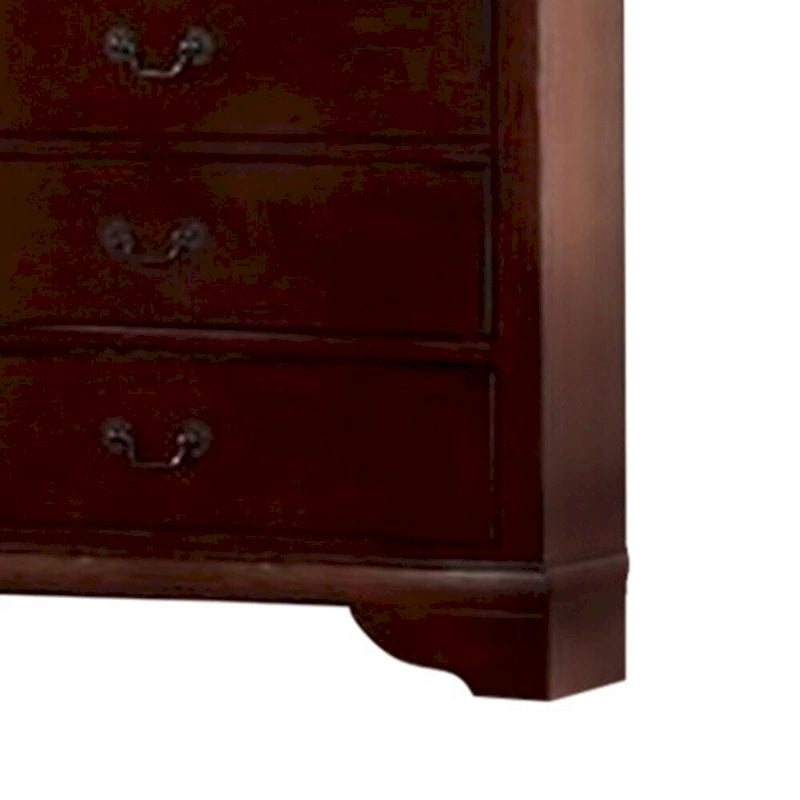 Decorously Functional Pine Wood, Plywood & Birch Veneer Chest, Cherry