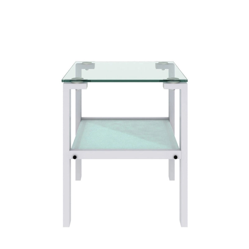 Set of 2, Glass two layer tea table, small round table, bedroom corner table, living room side table,Black