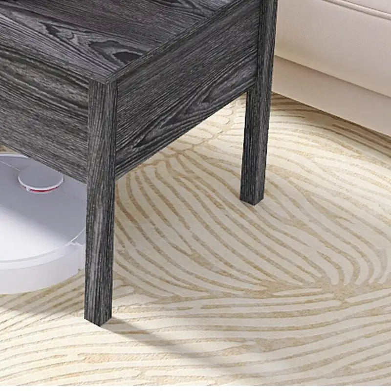 Modern Light Grey Woodgrain Lift Top Coffee Table Desk with Hidden Storage for Living Room