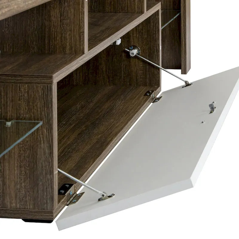 Morden 51-inch TV Stand for TVs up to 55-in with LED Color Changing Lights