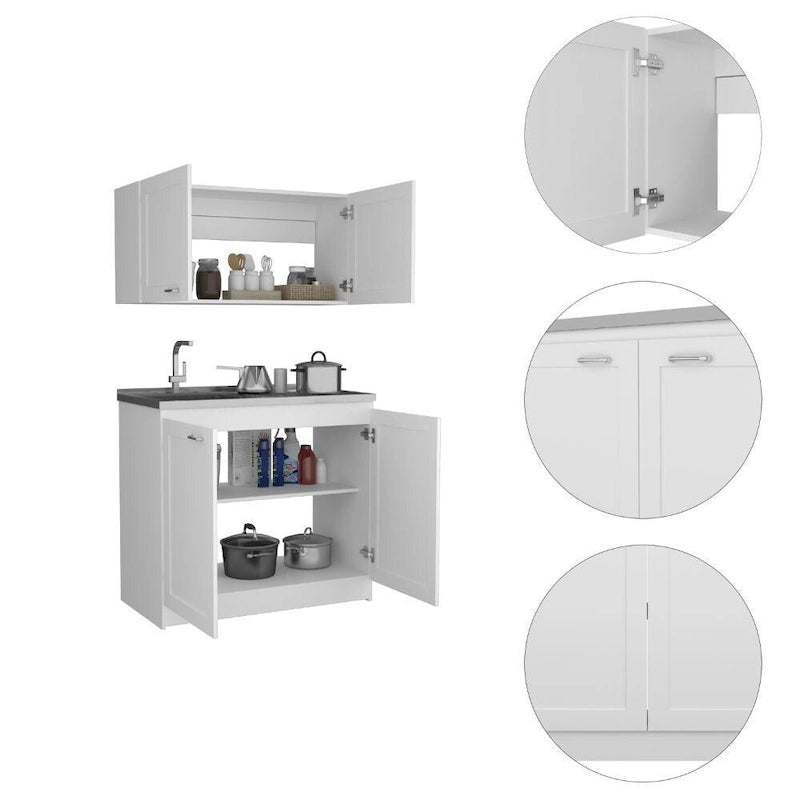 Zurich Cabinet Set, Two Shelves
