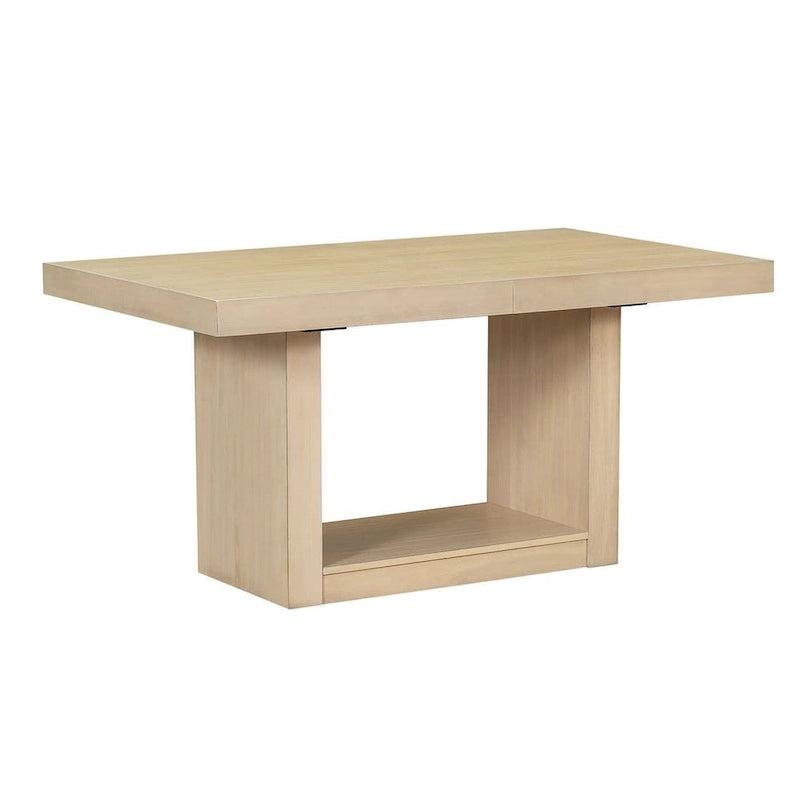 Contemporary 6-Piece Extendable Wood Dining Table Set Kitchen Table Set with Upholstered Bench and 4 Dining Chairs