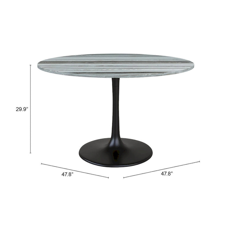 Central City Dining Table Gray & Black