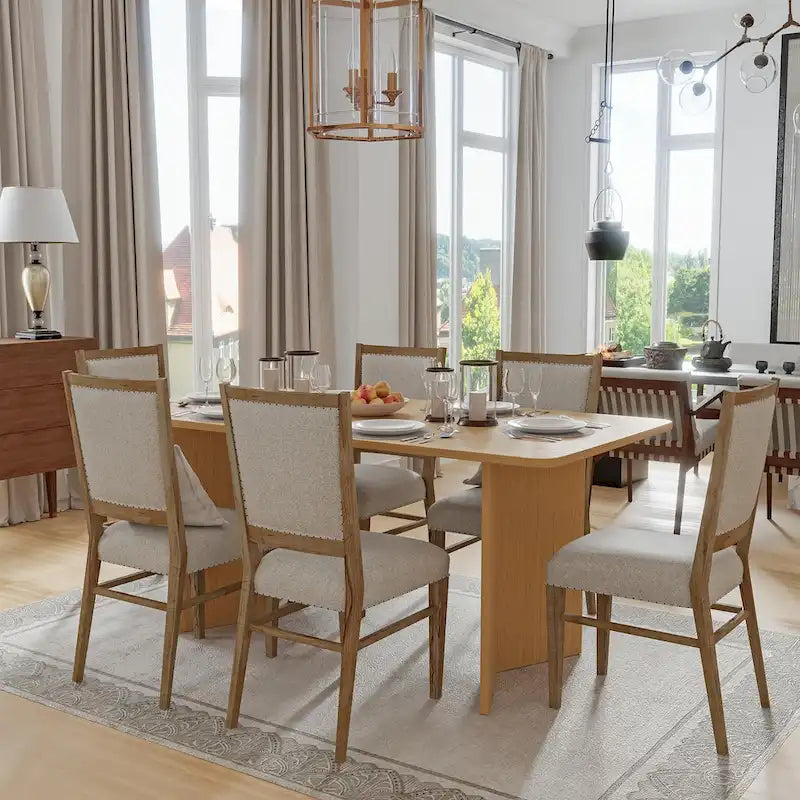 Solid Wood Square Dining Table for 6-8 People Nordic style