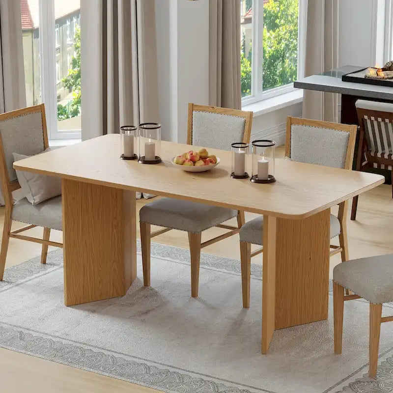Solid Wood Square Dining Table for 6-8 People Nordic style