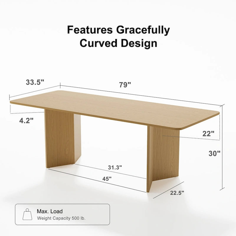 Solid Wood Square Dining Table for 6-8 People Nordic style