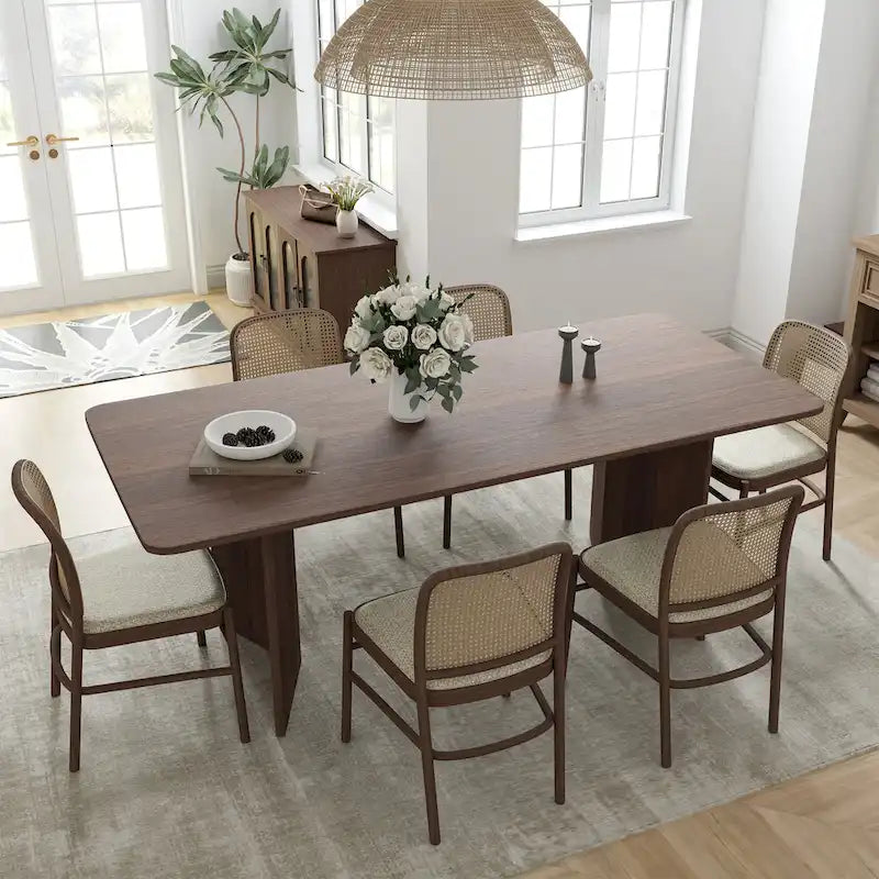 Solid Wood Square Dining Table for 6-8 People Nordic style