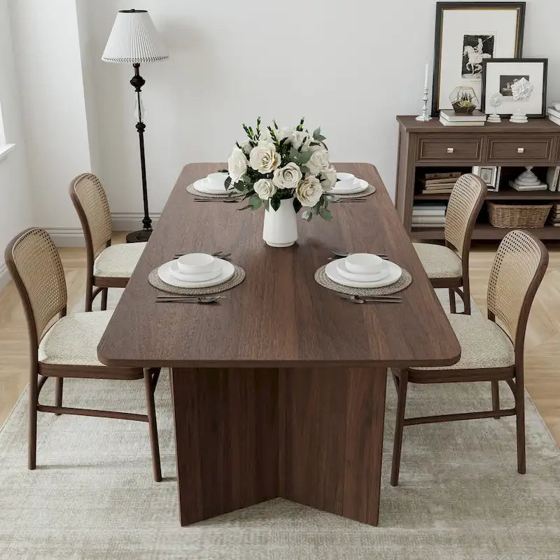 Solid Wood Square Dining Table for 6-8 People Nordic style