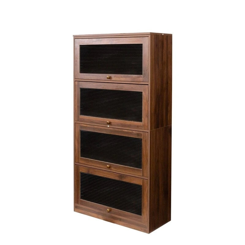Modern Glass Doors Office Storage Cabinet Dustproof Bookshelf