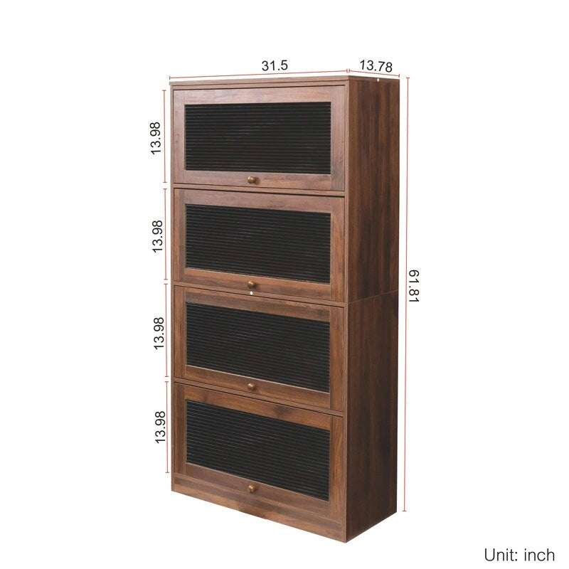 Modern Glass Doors Office Storage Cabinet Dustproof Bookshelf